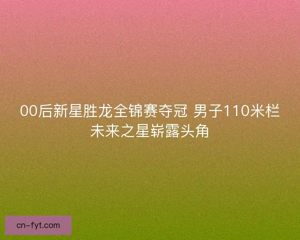 00后新星胜龙全锦赛夺冠 男子110米栏未来之星崭露头角